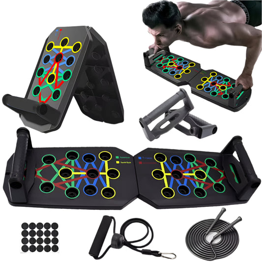Portable Multifunctional Push-Up Board Set with Handles Foldable Fitness Equipment for Chest Abdomen Arms and Back Training