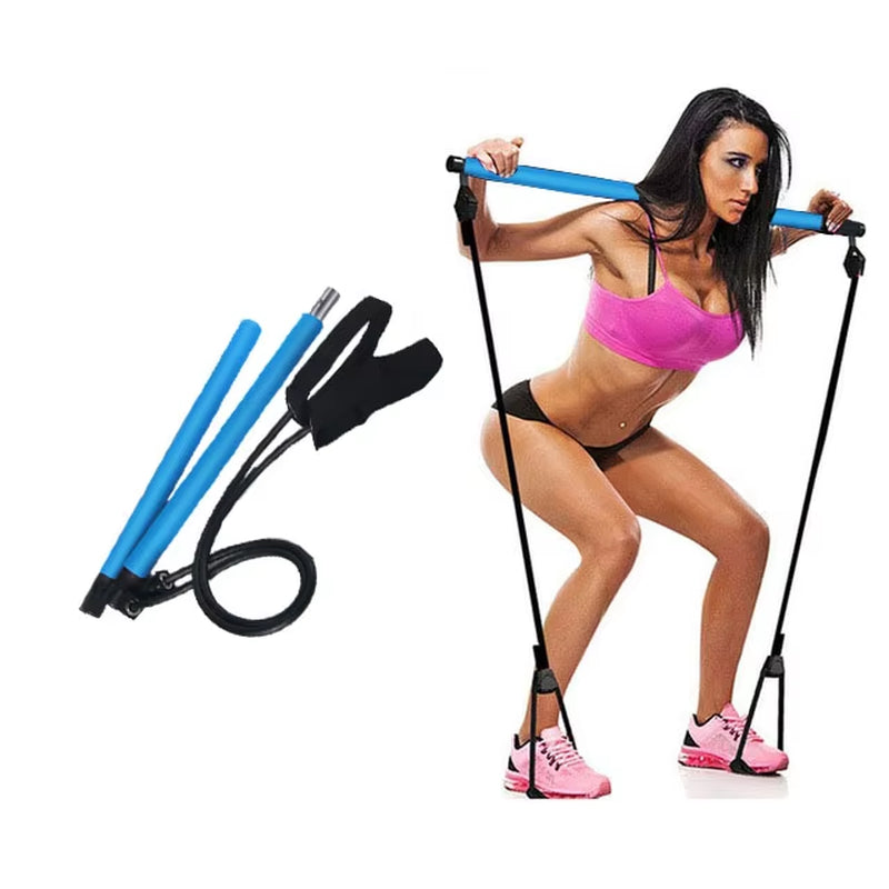 Pilates Bar Kit with Resistance Bands – Full Body Workout Stick
