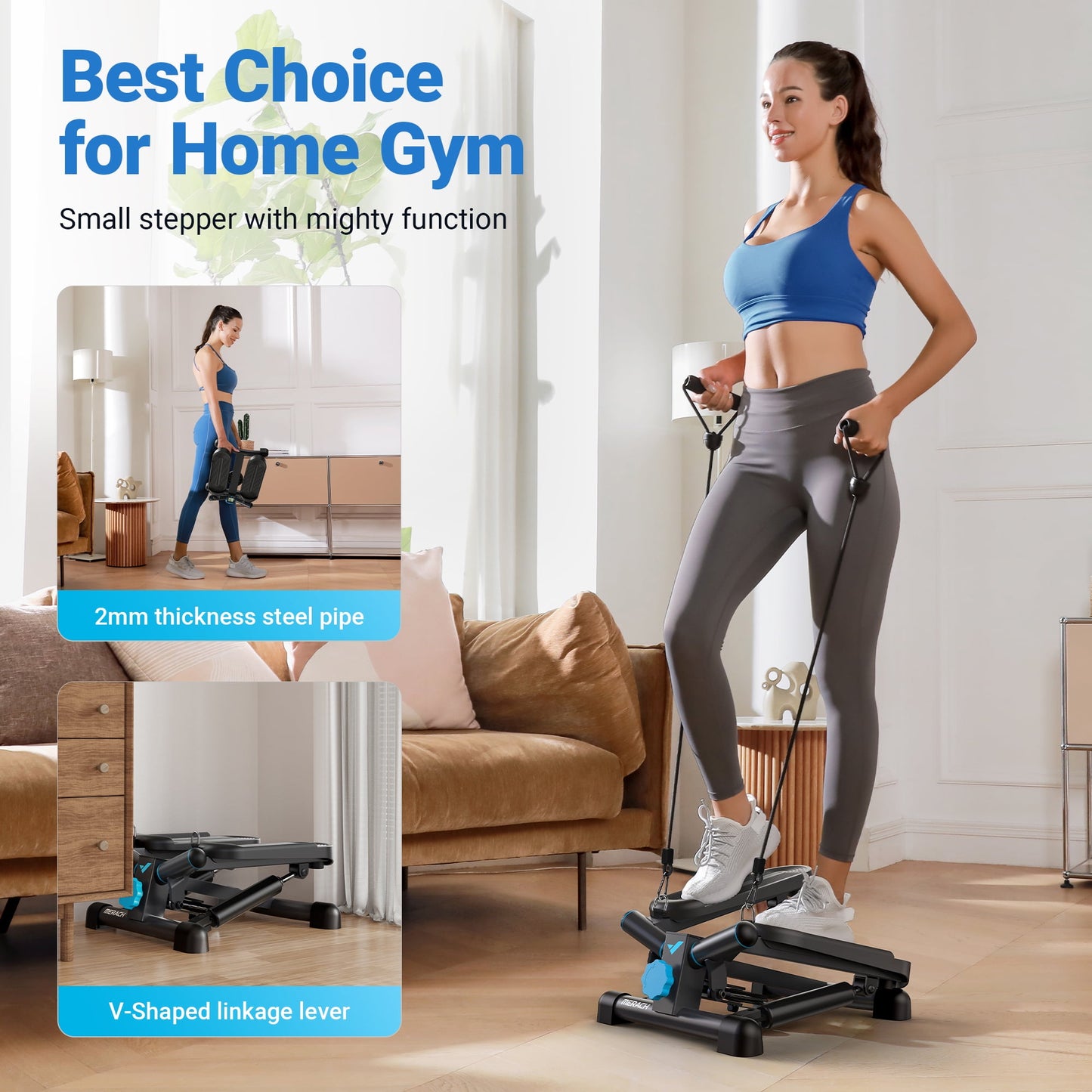 Mini Stair Stepper - 330lbs Capacity, Portable Home & Office Workout