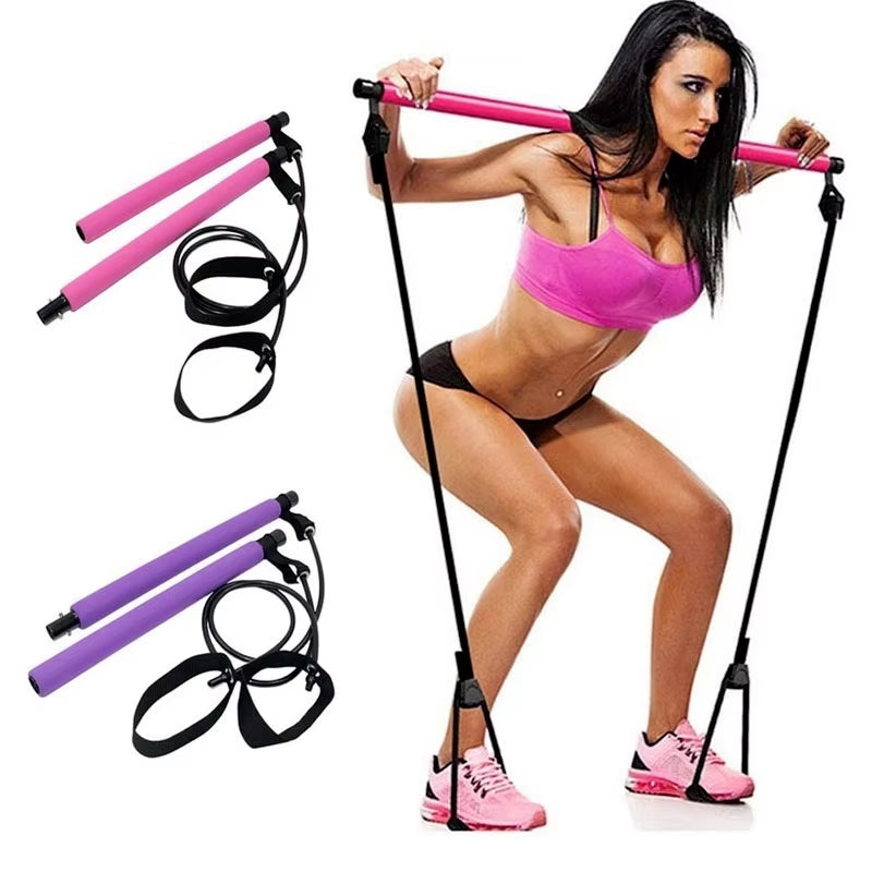 Pilates Bar Kit with Resistance Bands – Full Body Workout Stick