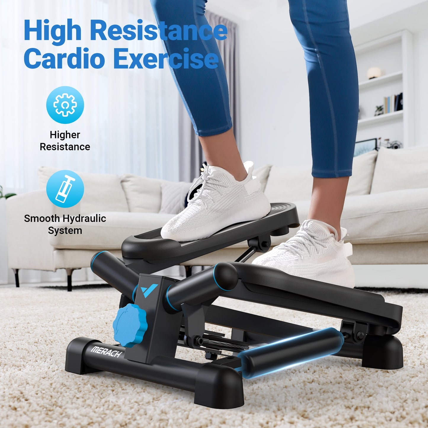 Mini Stair Stepper - 330lbs Capacity, Portable Home & Office Workout