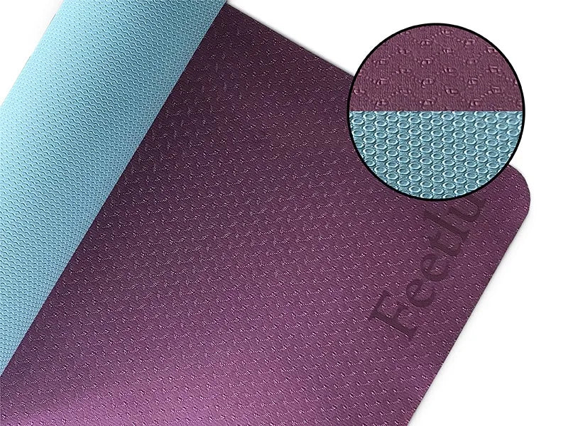 Yoga Mat with Strap – 10mm & 12mm Thick Yoga Mat, Non-Skid Dual Surface Workout Mat, Eco-Friendly POE Yoga Mats