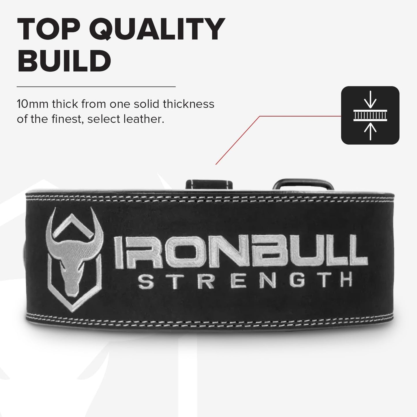 IPF Approved Powerlifting Belt | 10mm Leather Weightlifting Belt for Squats, Deadlifts & Bench Press