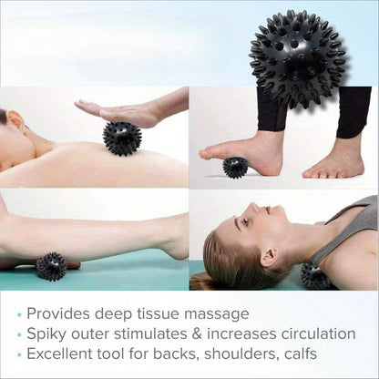 Adjustable back stretcher Waist reliever + Yoga Spiky Ball, SET ergonomic design, effectively relieve chronic lower back pain, easy to use, suitable for home and office use, improve posture, relieve waist pressure, help daily comfortable life