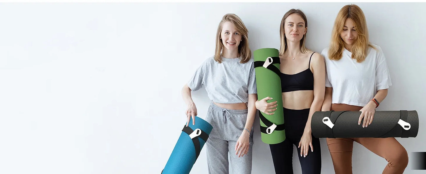 Yoga Mat with Strap – 10mm & 12mm Thick Yoga Mat, Non-Skid Dual Surface Workout Mat, Eco-Friendly POE Yoga Mats