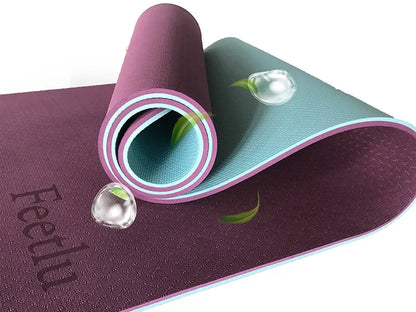 Yoga Mat with Strap – 10mm & 12mm Thick Yoga Mat, Non-Skid Dual Surface Workout Mat, Eco-Friendly POE Yoga Mats