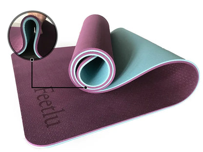 Yoga Mat with Strap – 10mm & 12mm Thick Yoga Mat, Non-Skid Dual Surface Workout Mat, Eco-Friendly POE Yoga Mats