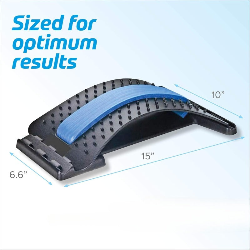 Adjustable back stretcher Waist reliever + Yoga Spiky Ball, SET ergonomic design, effectively relieve chronic lower back pain, easy to use, suitable for home and office use, improve posture, relieve waist pressure, help daily comfortable life